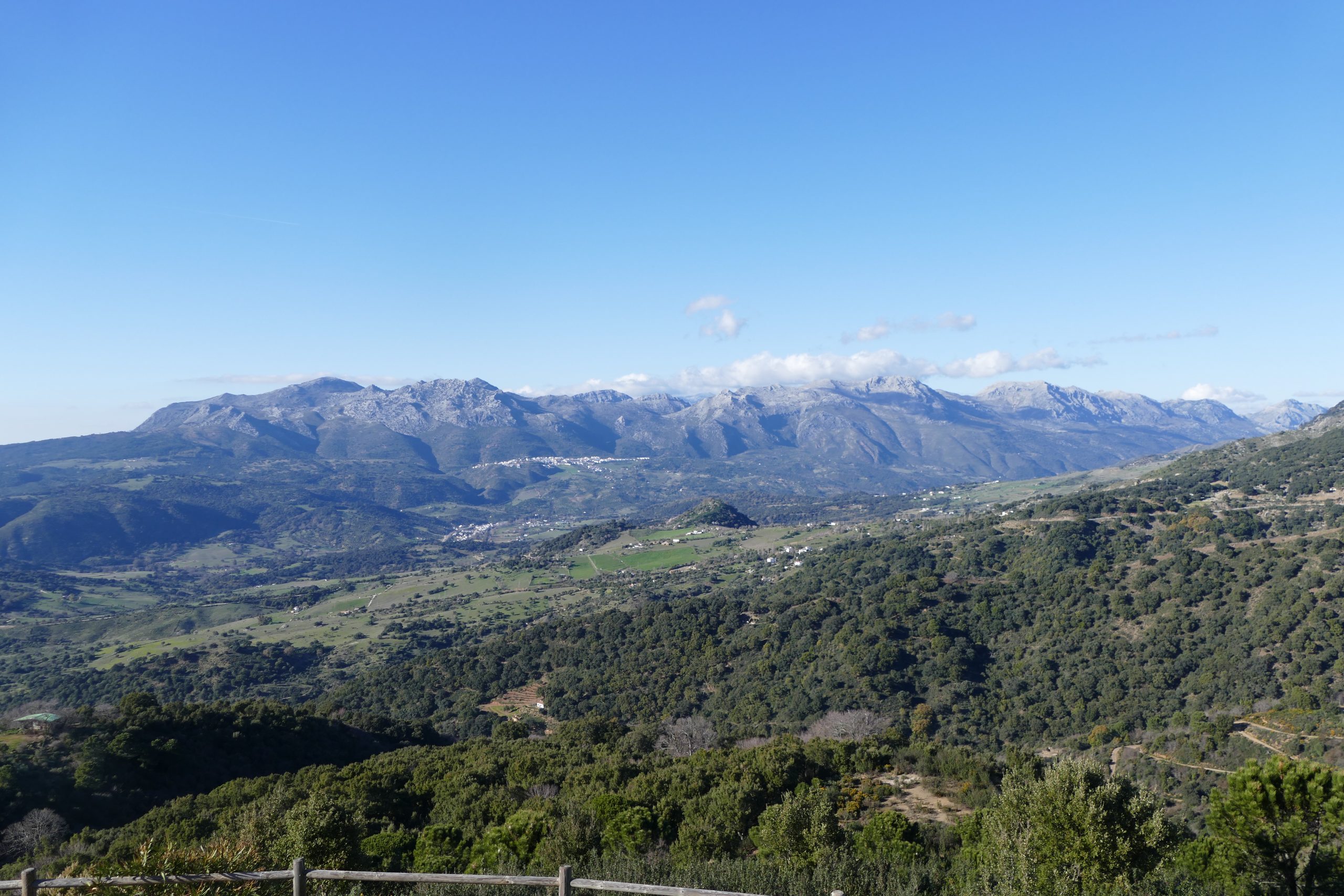 Views from the Mirador de África over the Guadiaro valley and the Massif de Líbar (Sierra de Grazalema Natural Park).